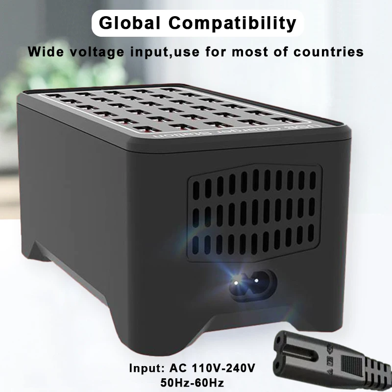 USB Charger 10 15 20 25 30 Ports HUB 150W Universal Wall Desktop Fast Charging Station Dock for Mobile Phone Power Adapter