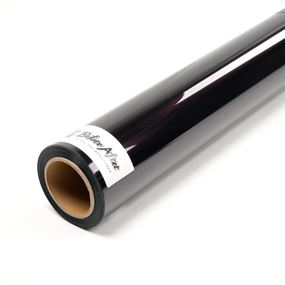 2025 Auto Wrap1.52*17m Roll PET Liner Glossy Metallic Dark Purple Car Color Changing  Gentian Violet Car Wrap Film