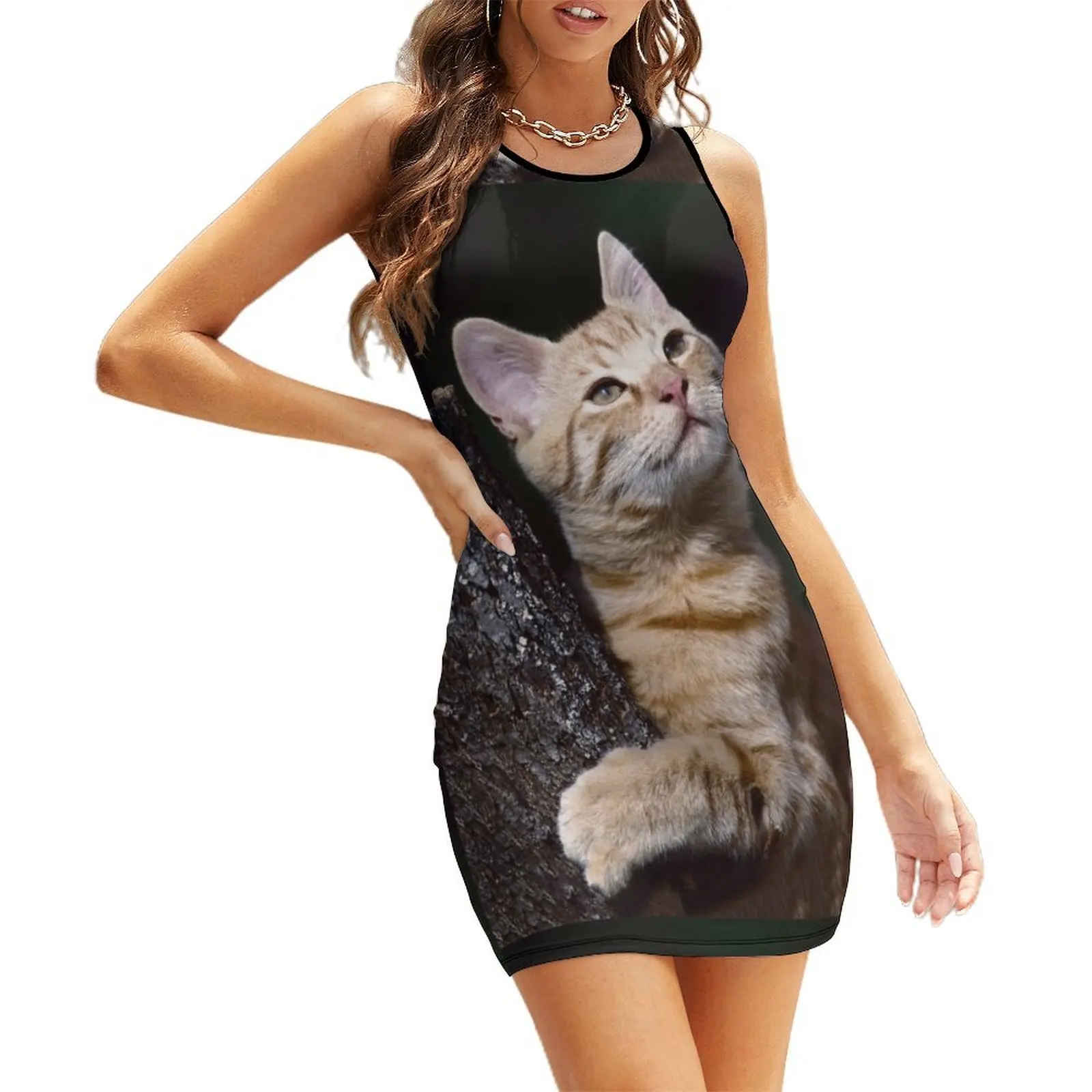 

r34 / finition 2023 - : Mon chat Bien-Aimée Photo Okaio-Umin Créations Olavia-Olao Sleeveless Sundress wedding dresses for woman