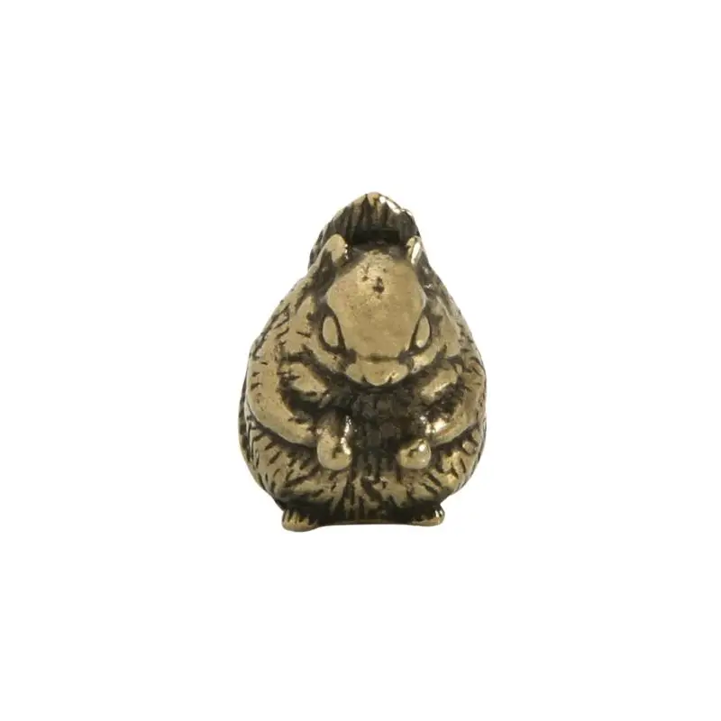 Mini Brass Squirrel Figurine Antique Solid Metal Statue Cute Desktop Ornament for Bedroom Decor Gift for Squirrel Animal Enthus