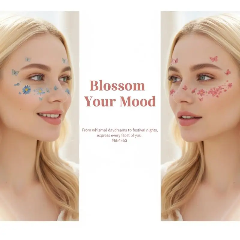 

6PCS Custom Standard New Glitter Butterfly Waterproof Scrapbook Stickers High-end Refrigerator Magnets Fashionable Sticker