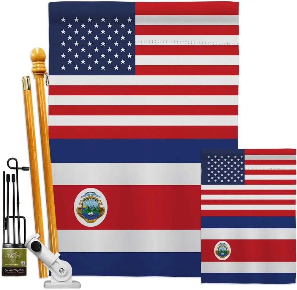 

Outdoor Flag Banner Wall Art with Flag Poles for House Stand, Garden Tapestry Yard Sign - Sports Fan Trophy Soccer Game Football Decor, Made in USA