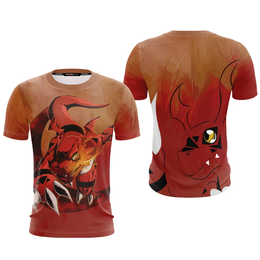 Bandai Digimon Reptile Virus Guilmon Anime Allover Print Adult Kids Athleisure T-Shirt Summer Quick-dry Soft Comfy Lightweight