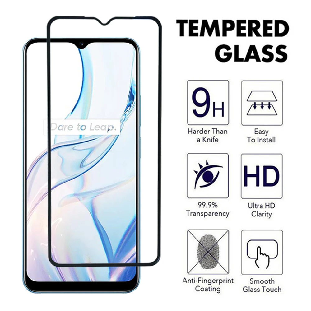 Anti-Burst Tempered Glass For Realme C51 C53 C55 C30 C31 C33 C35 C20 C21 C25 Screen Protector For Realme C25s C30s Glass Film