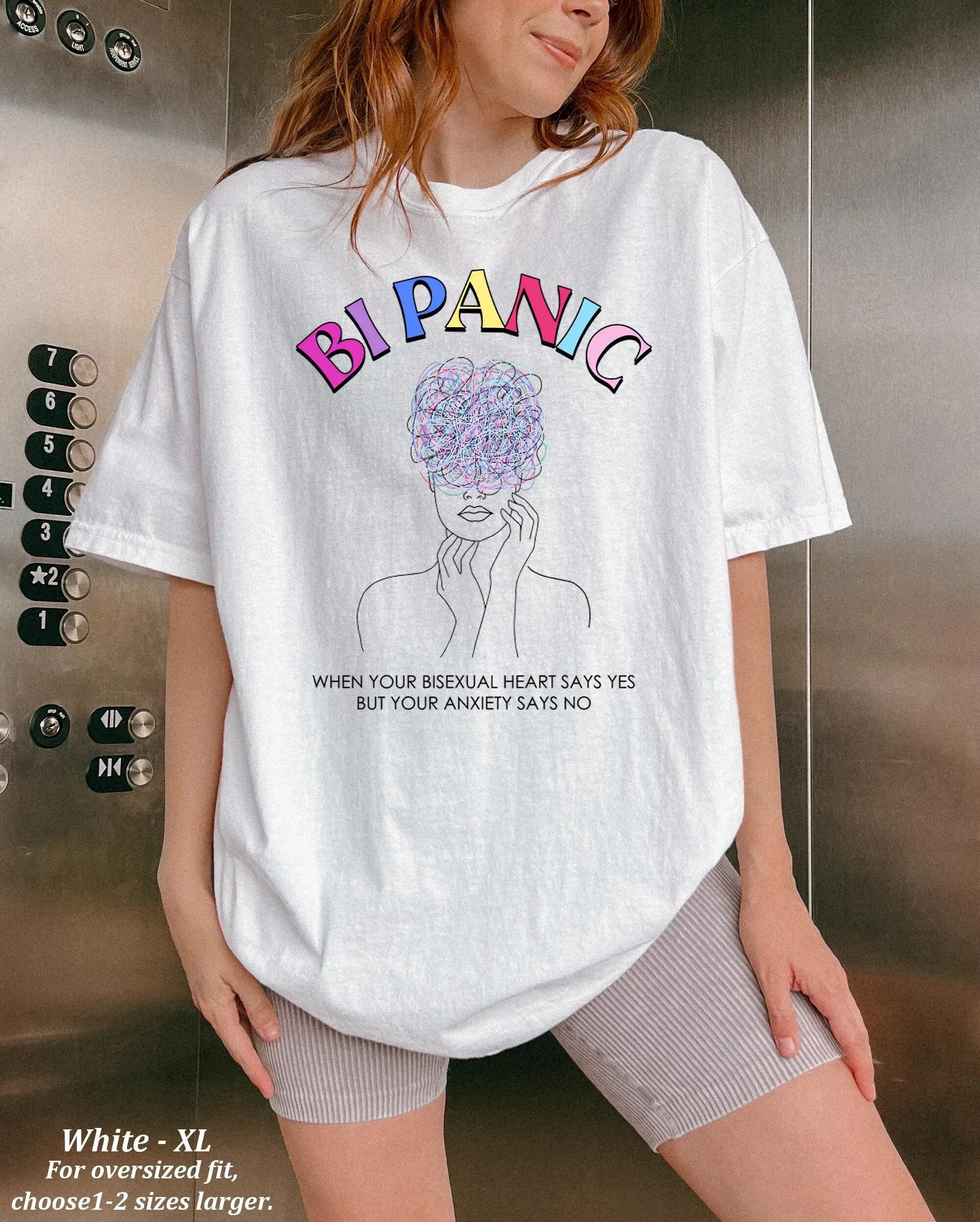 Bi Panic T Shirt Funny Saying Quote Pride Bisexual Lesbian
