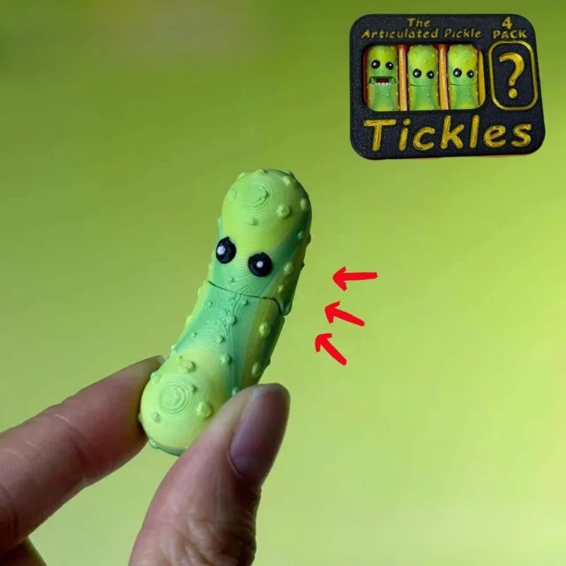 Juguetes de pepino impresos en 3D, modelo de pepino articulado y móvil, adornos artesanales, decoración para el hogar y escritorio, figuras, estatuas, regalos