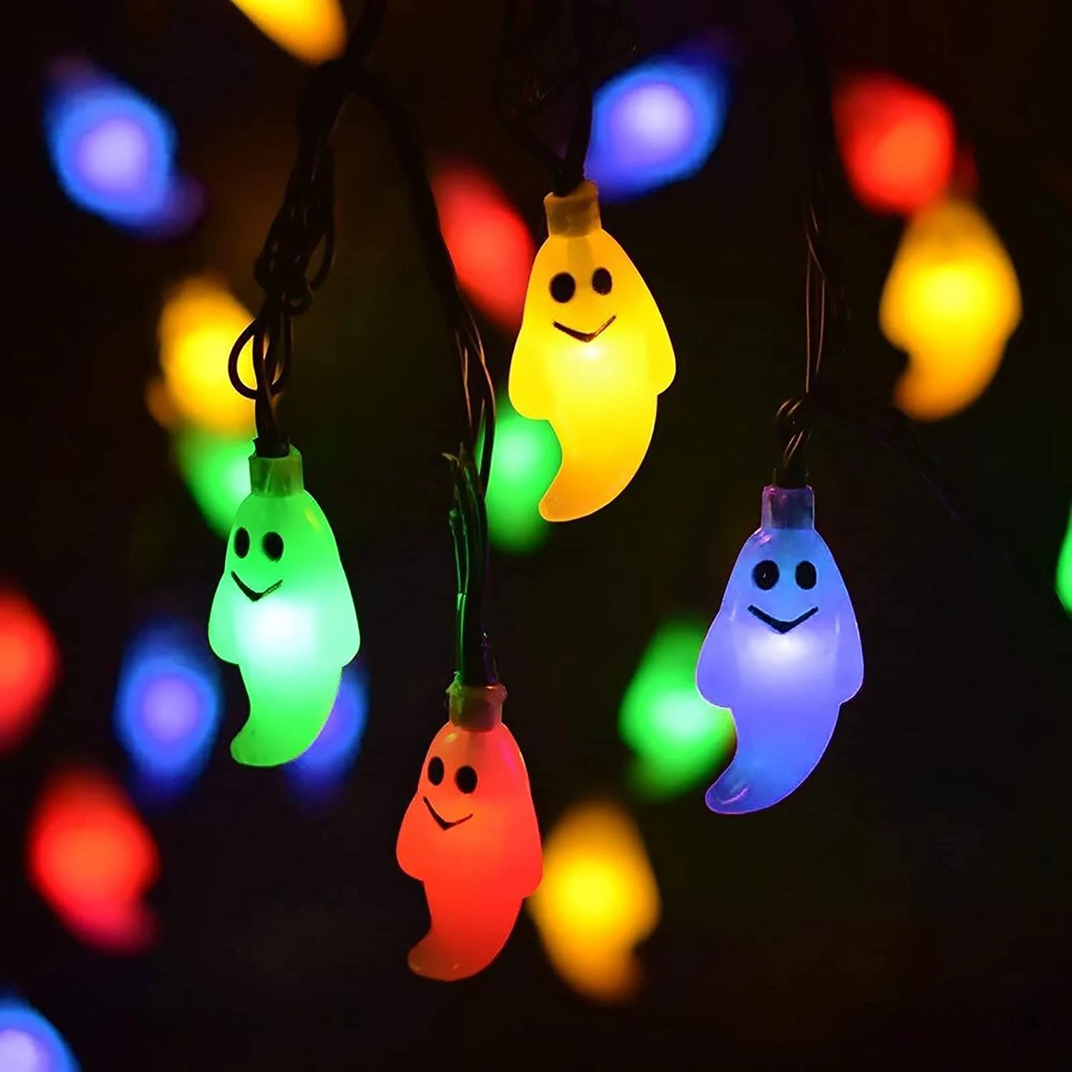 Halloween Decoration Ghost String Lights Halloween Ghost Lights for Indoor Outdoor Party Halloween Room Multicolor