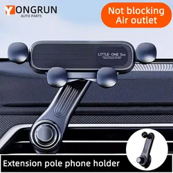 New universal mobile phone car holder with inverted hook type air outlet bracket for automobiles gravity navigation support bra