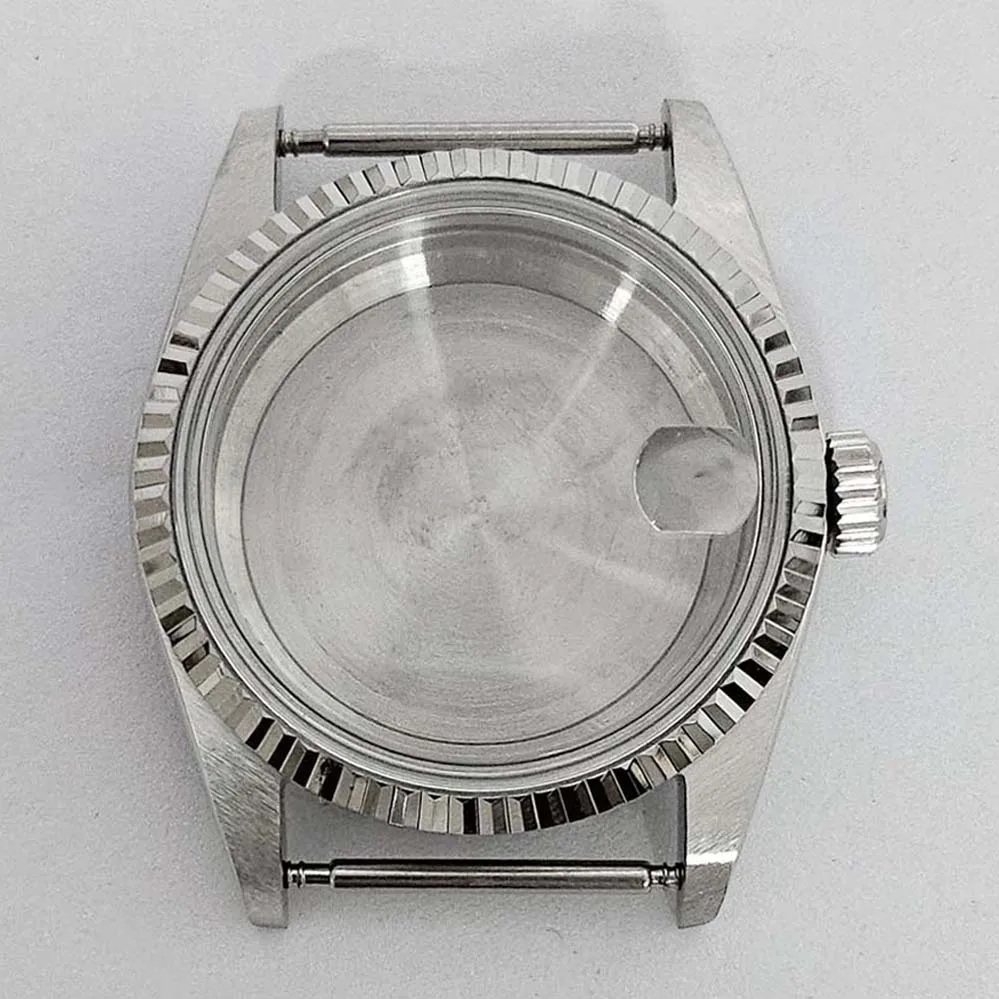 36mm Watch Case Magnifier Acrylic Glass Transparent/Dense Base 3ATM Replacement Stainless Steel Case for NH35 NH36 4R Movement