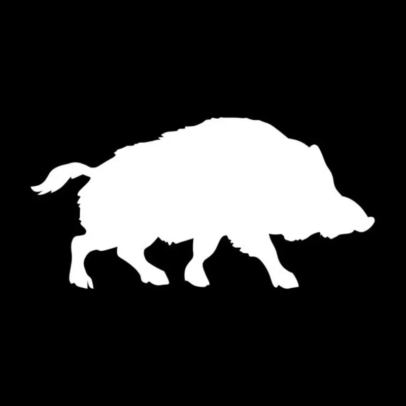 Wild Boar Pig Interesting Vinyl Car Styling Decorative Car Sticker and Decals Black/Silver 15.2*7.6CM