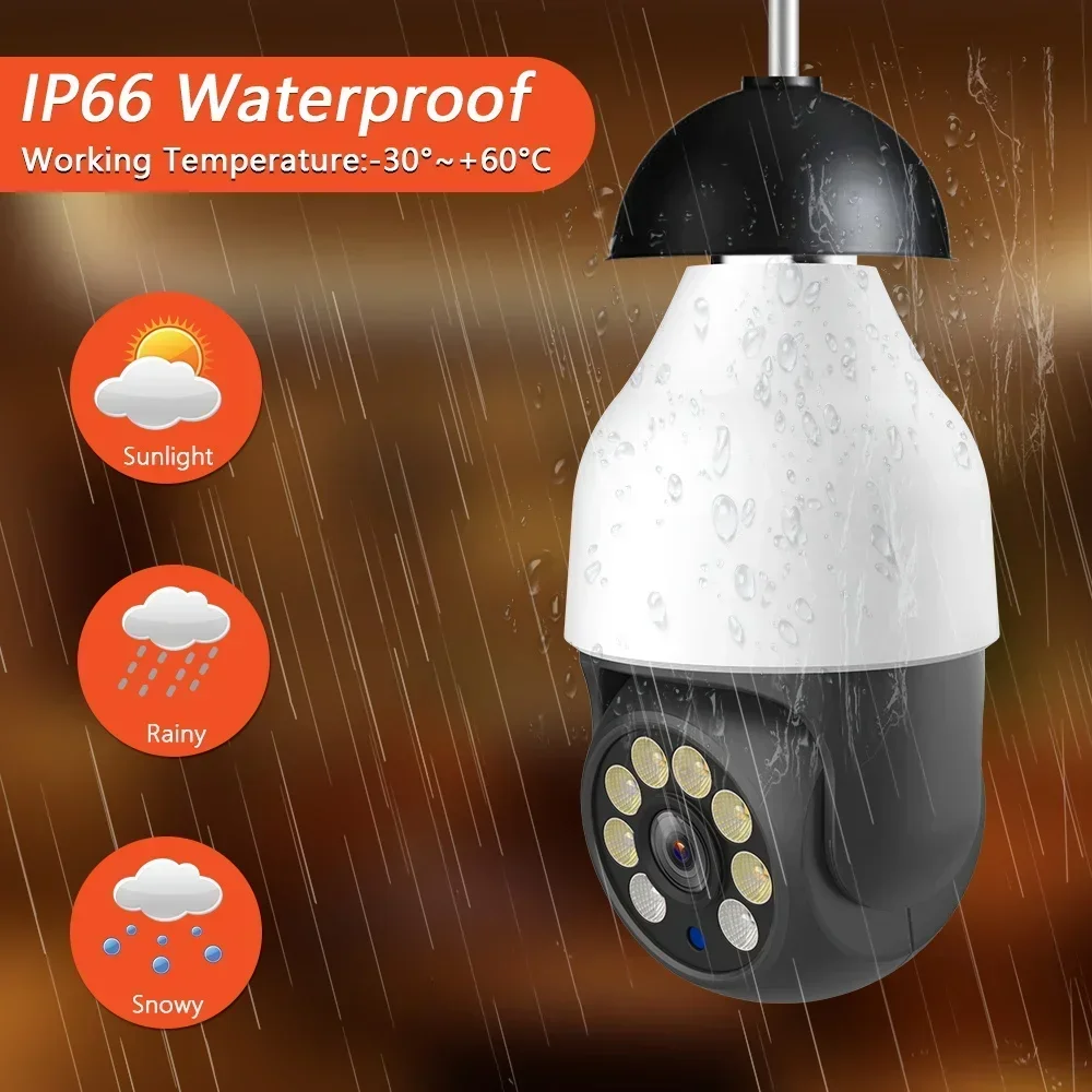 ANSVICAM 5G Wifi Lampadina Telecamera Tuya Smart 1920*1080 PTZ Telecamera di Sicurezza Esterna AI Rilevamento Umano Alexa Colore Visione Notturna Cam