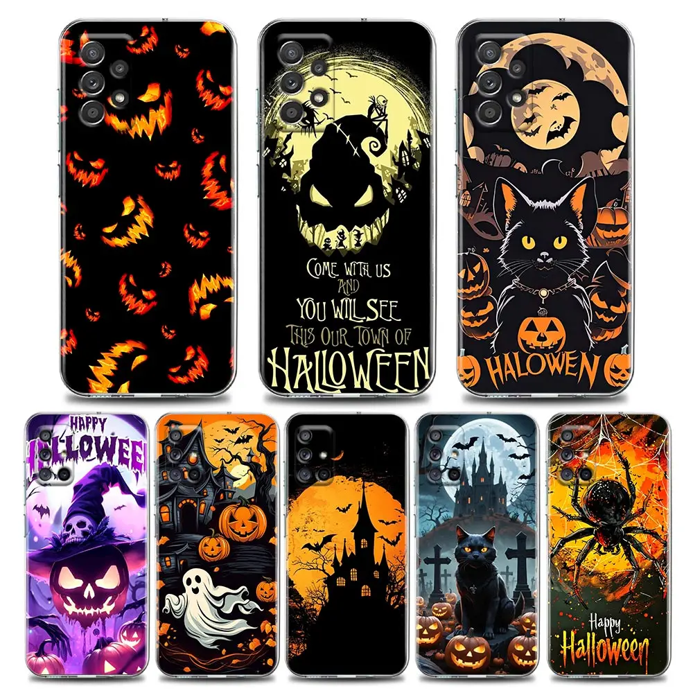 

Horror Halloween Clear Phone Case For Samsung Galaxy A56 A55 A54 A36 A35 A26 A25 A16 A17 A07 A72 A52 A34 A73 A53 A21s Back Cover