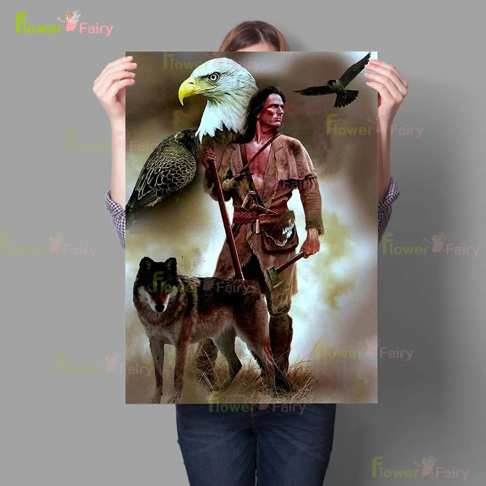 Indians Hunting Tribe Indigenous Nordic Poster Wall Art Canvas Painting Wall Pictures For Living Room Home Decor Unframed