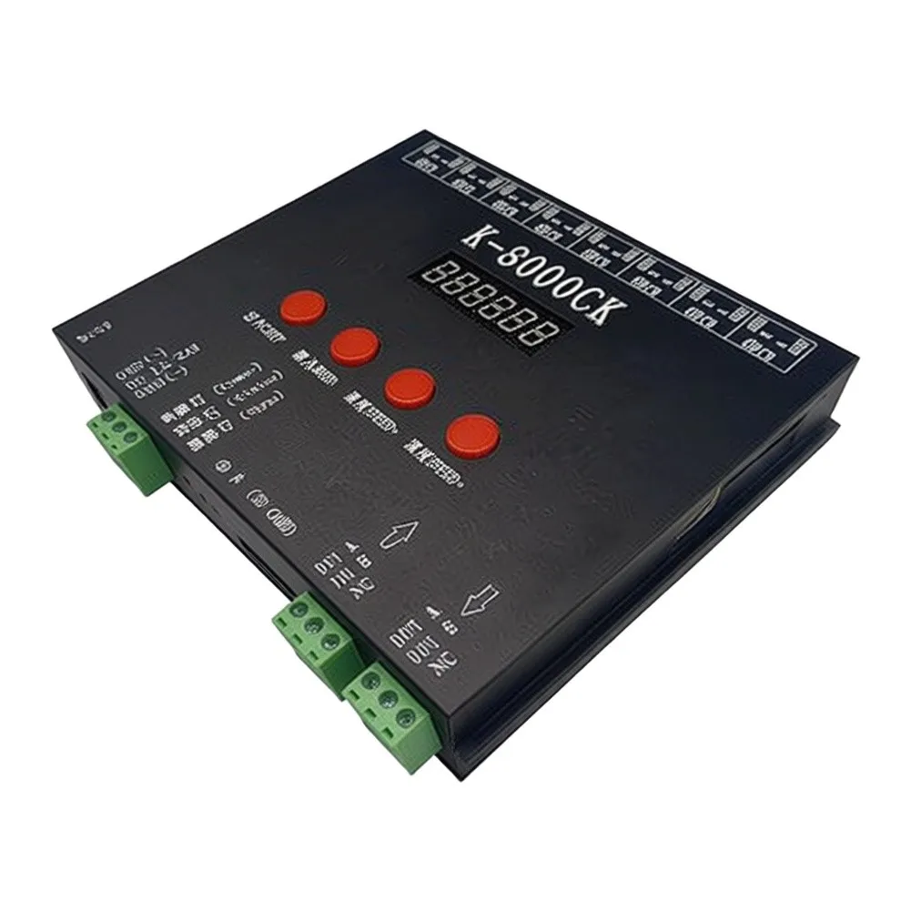 K-8000CK RGB Programmable Controller 8 Port LED Pixel Dimmer With For SD Card Offline Control For Stage For Lighting Decoration