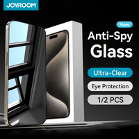 Joyroom 1/2PCS 20° Anti-Spy Glass For iPhone 16 15 Pro Max Anti-Peeping Screen Protector Glass For iPhone 16 15 14 13 12 Pro Max