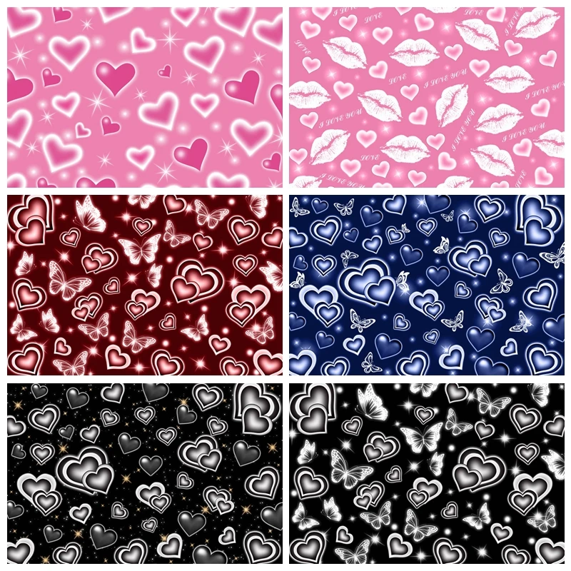 

February 14 Valentine's Day Backdrop for Photography Love Heart Kiss Party Background Couple Photo Photohraphic Studio Shoots