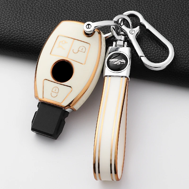 حافظة مفاتيح السيارة الأنيقة من البولي يوريثان غطاء شل فوب لمرسيدس بنز A B C E Class GLS GLA GLK GLC CLS CLA AMG W204 W205 W212 W463 W176