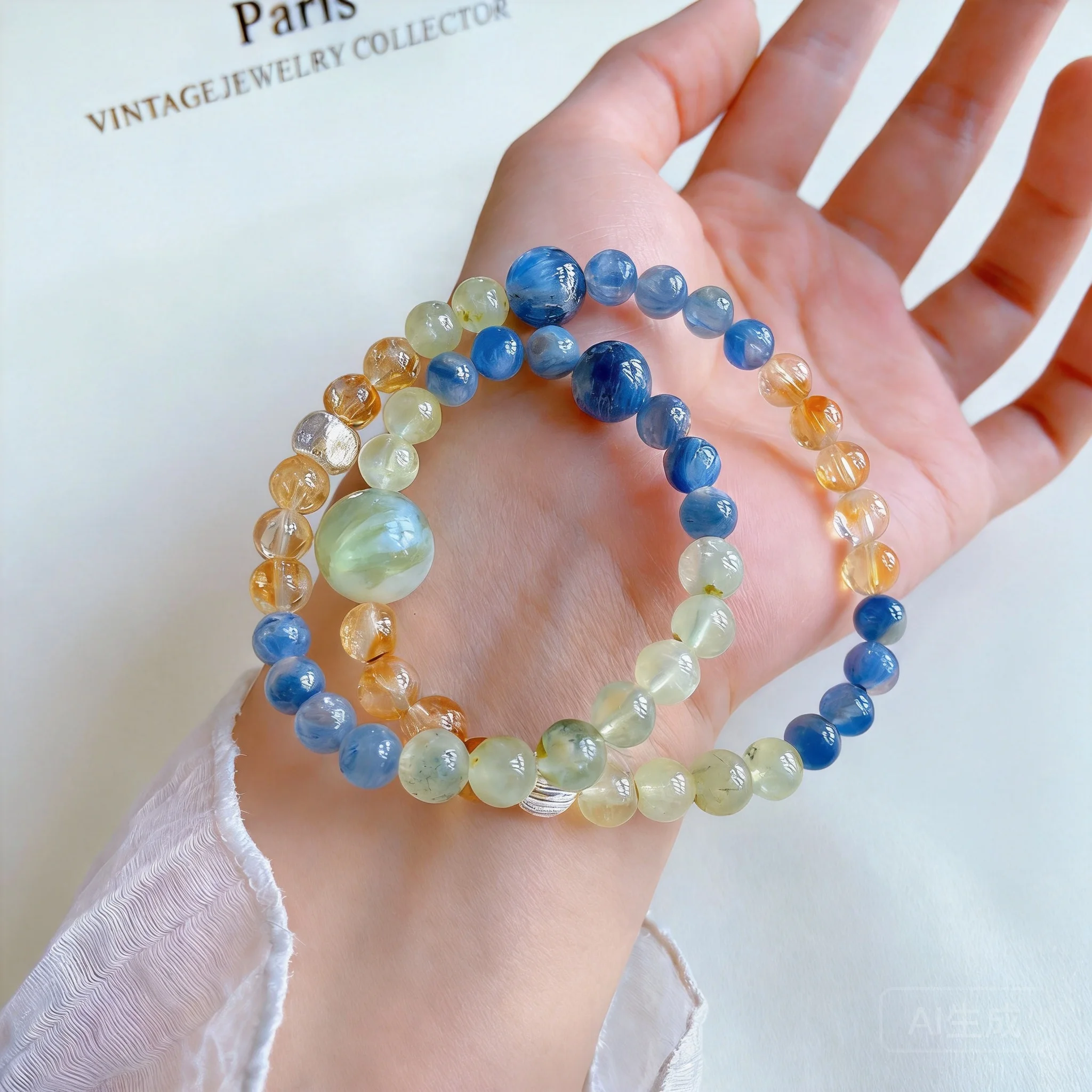 chinese-style-lucky-blessing-natural-kyanite-citrine-prehnite-green-rutilated-quartz-double-layer-beaded-bracelet-for-women-good