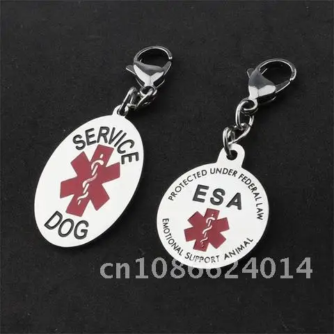 

Support Emotional Animal ESA Red Medical Alert Symbol Service Dog Keychain Fashion Lovely For Women Man Car Key Ring New ESA Tag