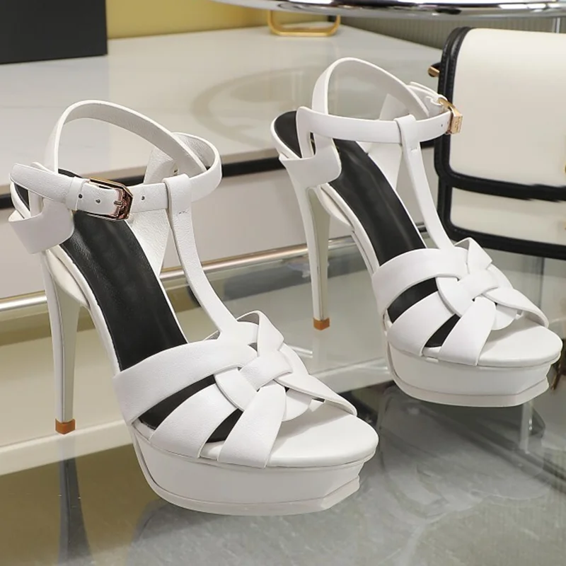 

Кожаные туфли-лодочки с плетением на платформе, пикантные женские современные туфли на тонком каблуке с острым носком, размеры 35–43, новые поступления, модная женская современная обувь