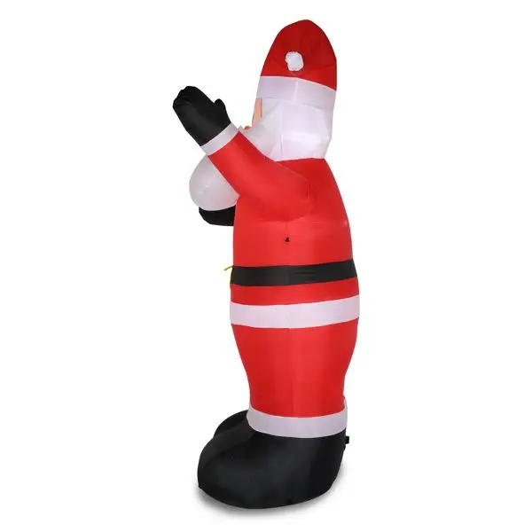 8ft Inflatable Santa Claus with 4 String Lights, Outdoor Christmas Decoration for Yard and Garden, Festive Holiday Inflatable wi