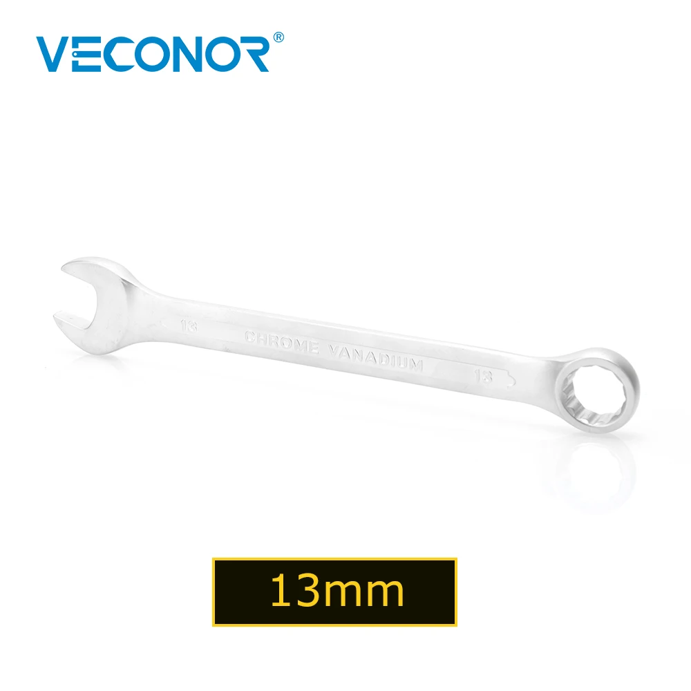 Veconor 13 mm Chave de Combinação de Extremidade de Caixa Aberta Cromo Vanádio Anel Aberto Combinação Chave Inglesa Ferramentas Manuais de Reparo de Carro Doméstico 13 mm
