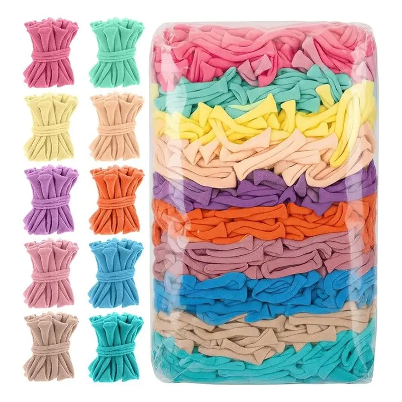 AC23-1000 Pcs Refill Loops For Weaving Loom, 10 Colors Elastic Loom Bands For DIY Crafts