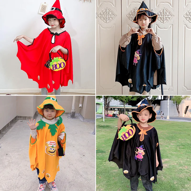 الأطفال اليقطين عباءة كوس زي مضحك شبح اليقطين عباءة فستان الهالوين تأثيري الدعائم للبنين والبنات العالمي