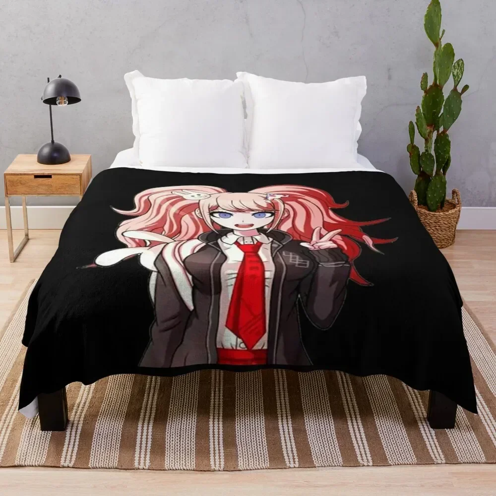 CUTE JUNKO ENOSHIMA Sticker Throw Blanket Flannel Fabric Luxury Brand Cute Flannels Blankets