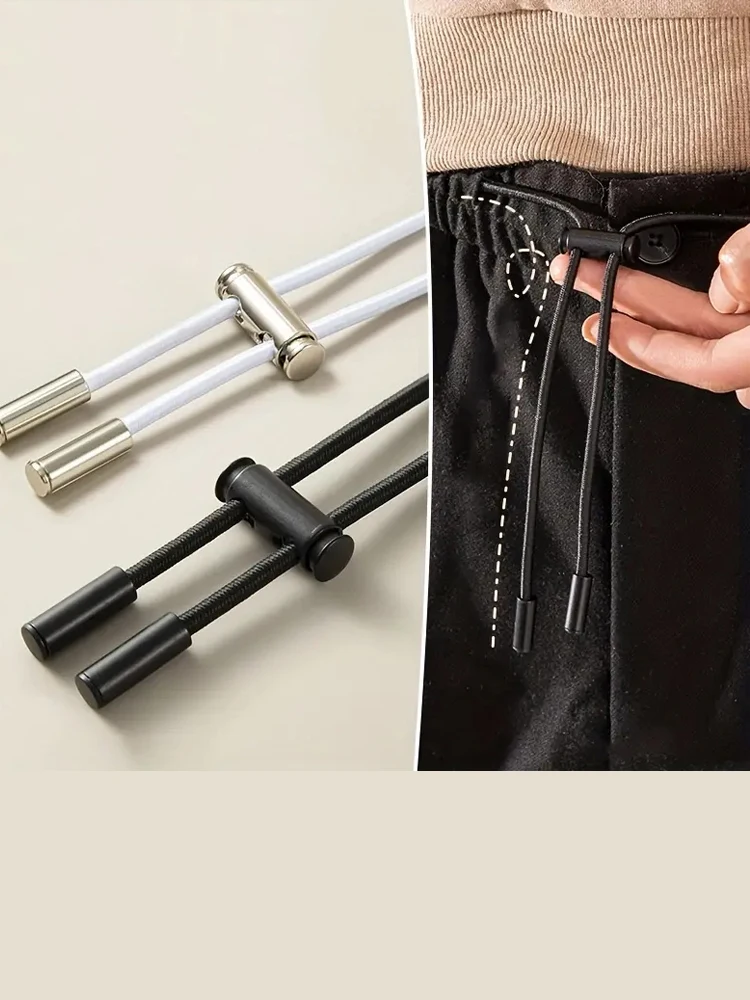 2M Sterke Elastische Band Joggingbroek Taille Trekkoord Met Threading Apparaat, Cord Lock Stopper DIY Naaien Band Accessoires - afbeelding 2