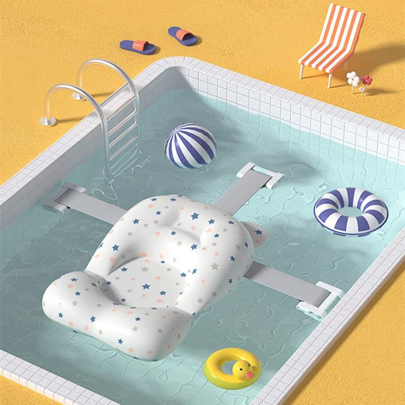 Siège de support de bain pliable en polymère pour bébé, coussin de baignoire et chaise, oreiller de baignoire pour nouveau-né, coussin de corps doux et confortable, antidérapant