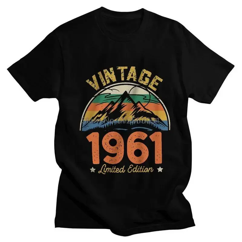 1961 Limited Edition Sunset Retro T Shirt Men Cotton T-shirts Graphic Tshirt Short Sleeve 60th 60 Years Old Birthday Tees Tops