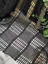Women's Big Mosaic Mesh Fabric,Designers Fashion Show Cloth,Innovative Sewing Materials,DIY, Summer,Hollow Out Vest Net Cloth