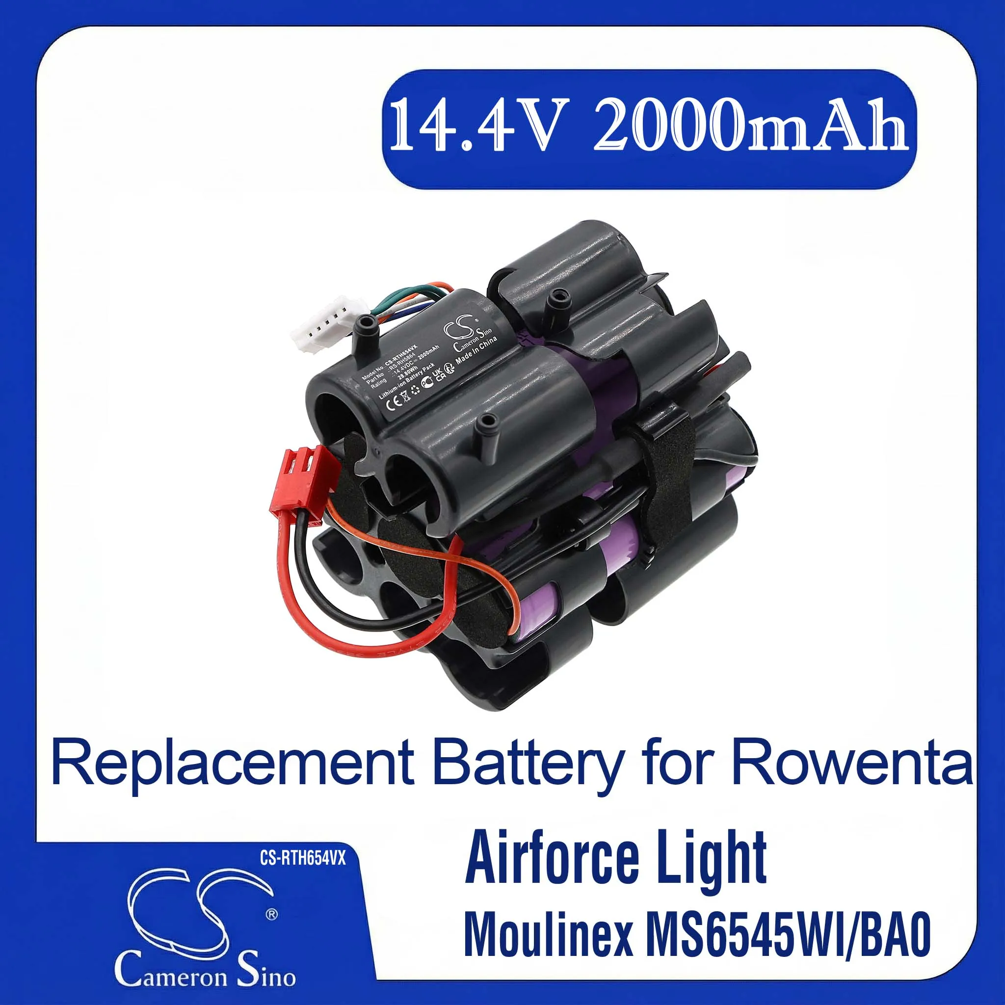 Batería de repuesto para OBH Nordica, Rowenta, Moulinex EO654, EO6545NO/BA0, RH6543WH/BA0, RH6545WH/BA0...(14.4V, 2000mAh)