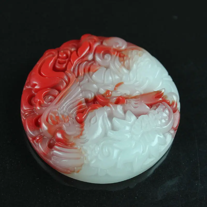 Dragon and Phoenix Pendant Pendant for Male and Female Lovers Jade Plaque Dragon and Jade Pendant