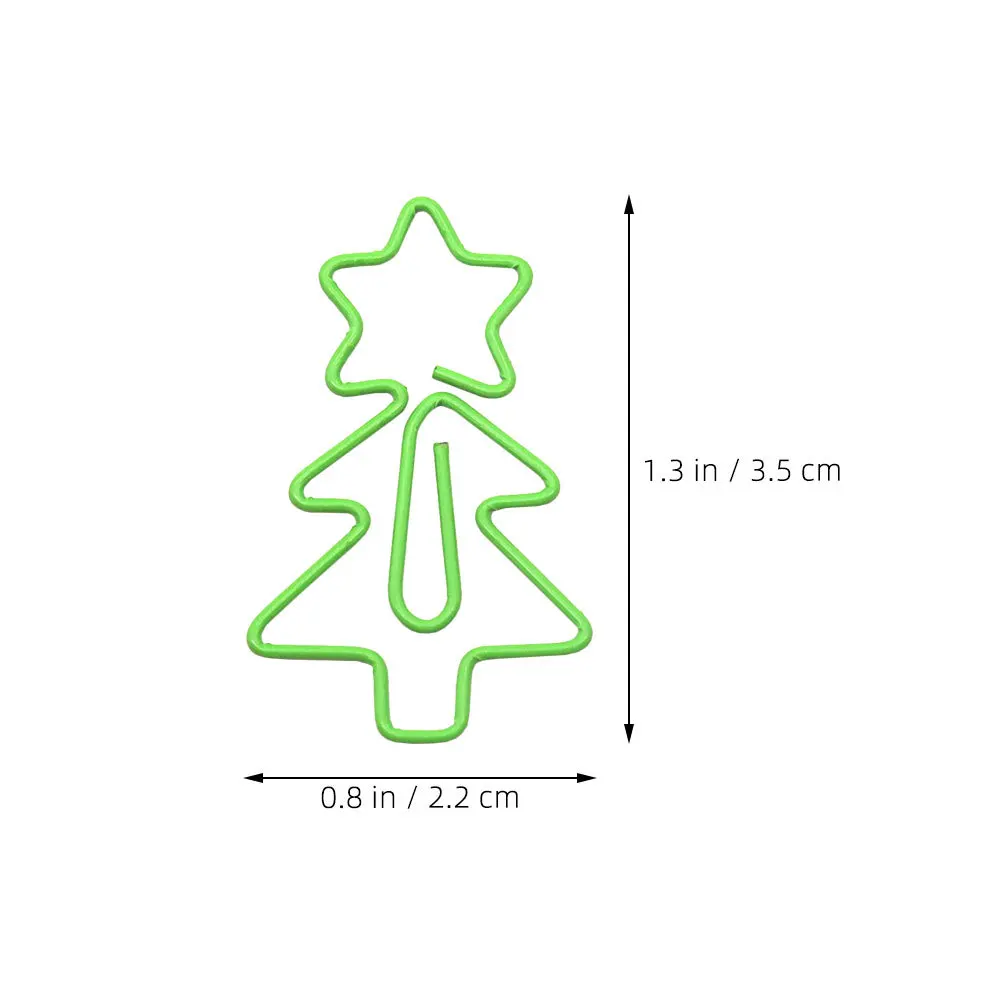 30 قطعة من مشابك الورق على شكل شجرة عيد الميلاد، حامل صفحة إشارة مرجعية معدنية لتزيين أدوات مكتبية للمدرسة والمكتب #4