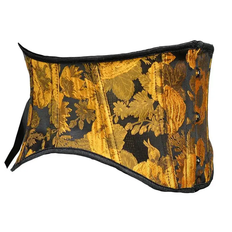 Damen Vintage Lolita Korsett-Top mit Sonnenblumen-Reliefdruck, kurzes Schnür-Bustier, Latex-Taillentrainer, Shapewear, Übergröße – Detail 12