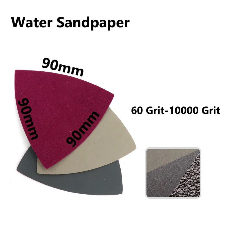 

Triangular Sandpaper 60 Grit-10000 Grit Triangle Fit Oscillating Multi Tool Sanding Pad 90mm Triangular Wet Dry Sandpaper