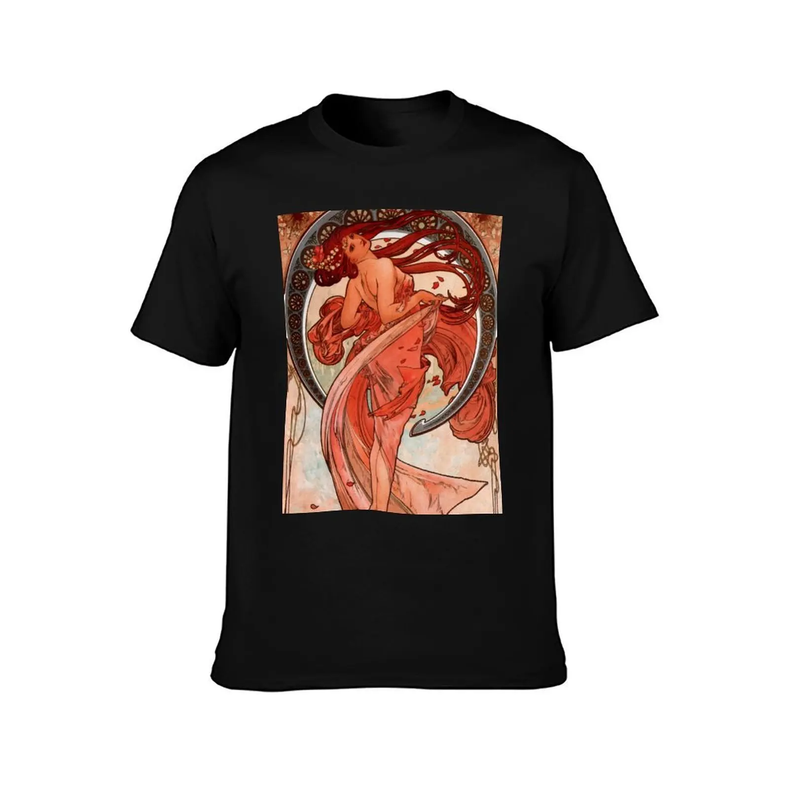 Dance by Alphonse Mucha T-Shirt, Summer Casual Cotton Tee, Oversized Streetwear Tops, Vintage Graphic Print, Unisex Men Women