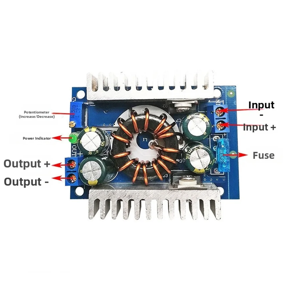 Efficient 150W DC-DC For Boost Module Adjustable Output Voltage 9V to 46V Wide Input DC8V-32V Step-Up Converter