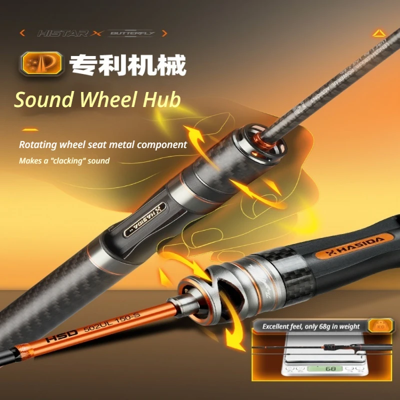 

Удилище Hasida Butterfly UL Ultralight Spinning Fishing Rod Combo с цельным кончиком, кольцами Fuji, для ловли на микроприманки, для ловли форели и баса.