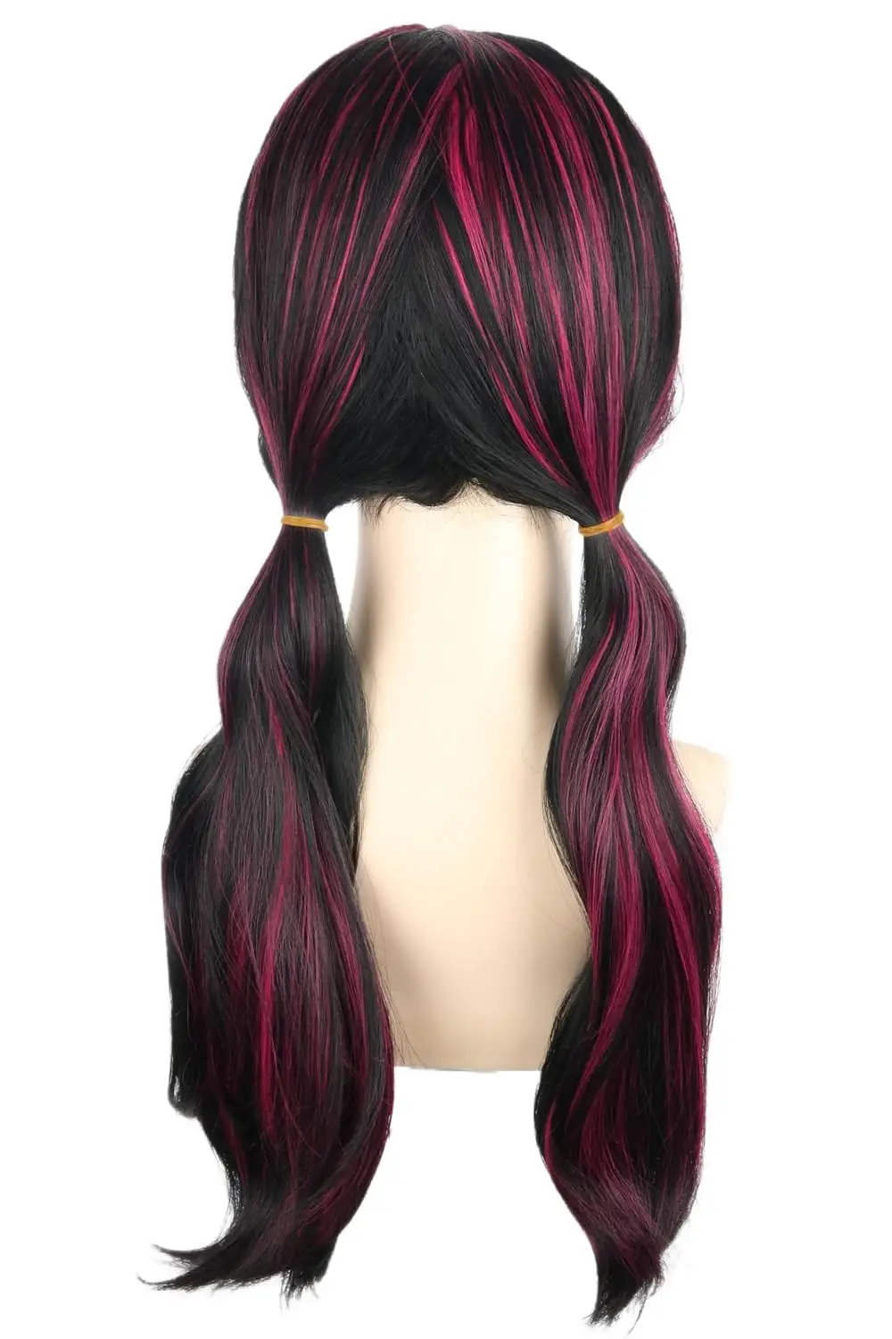 Black/Pink Long Straight Pigtail Wig with Bangs Gothic Vampire Wig | Halloween Party Cosplay Costume Wigs - view 5