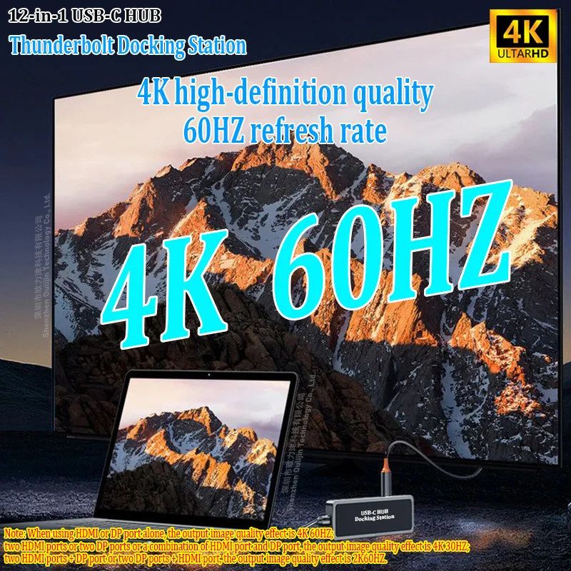 Support MST mode dual HD DP 4K 60HZ thunderbolt dock hub usb c hdmi docking stations for laptops macbook Pro Air mac accessories