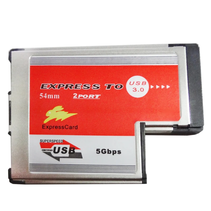NEW ExpressCard 54mm Hidden Inside USB3.0 Adapter 2 Dual Ports USB 3.0 HUB Express Card For Laptop Notebook ASMedia ASM1042 Chip