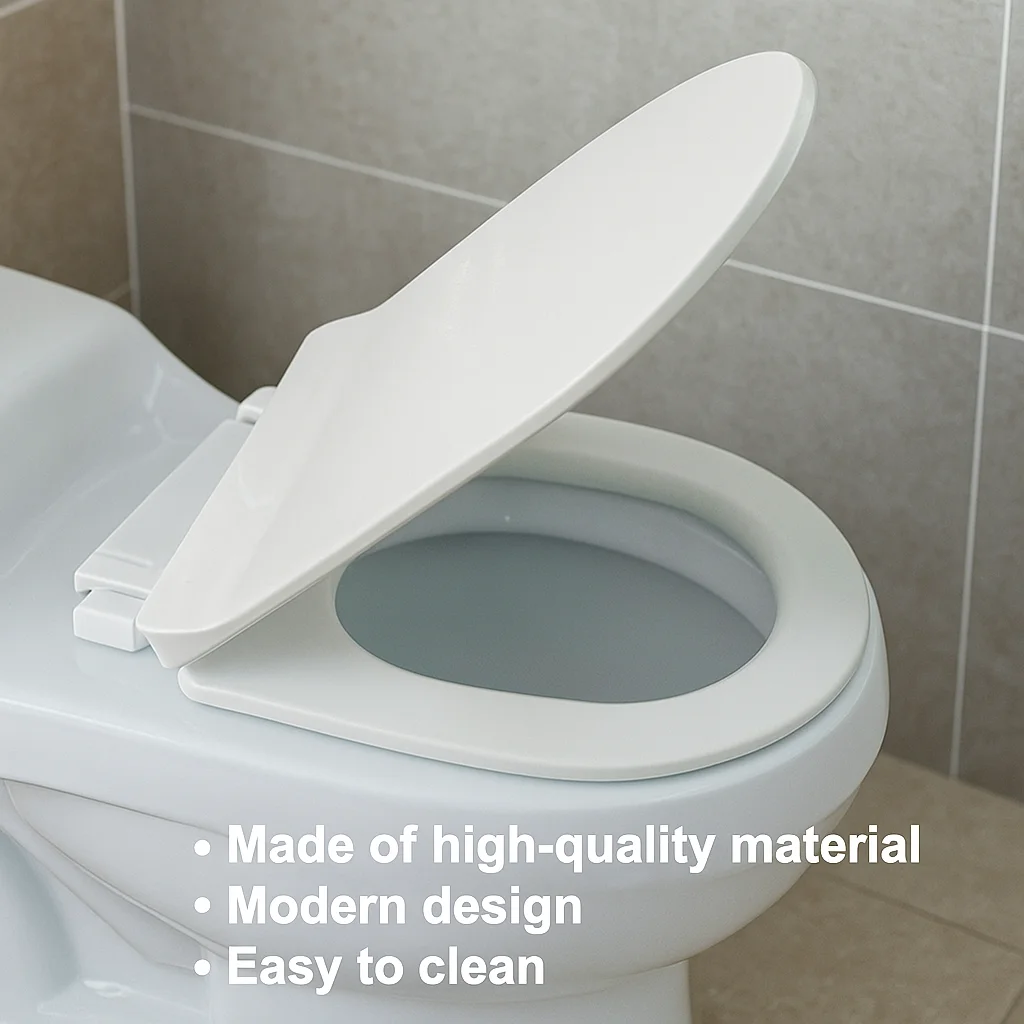 

Toilet Seat, Soft Close Design, Easy Clean Surface for Home & Commercial Bathroom Use