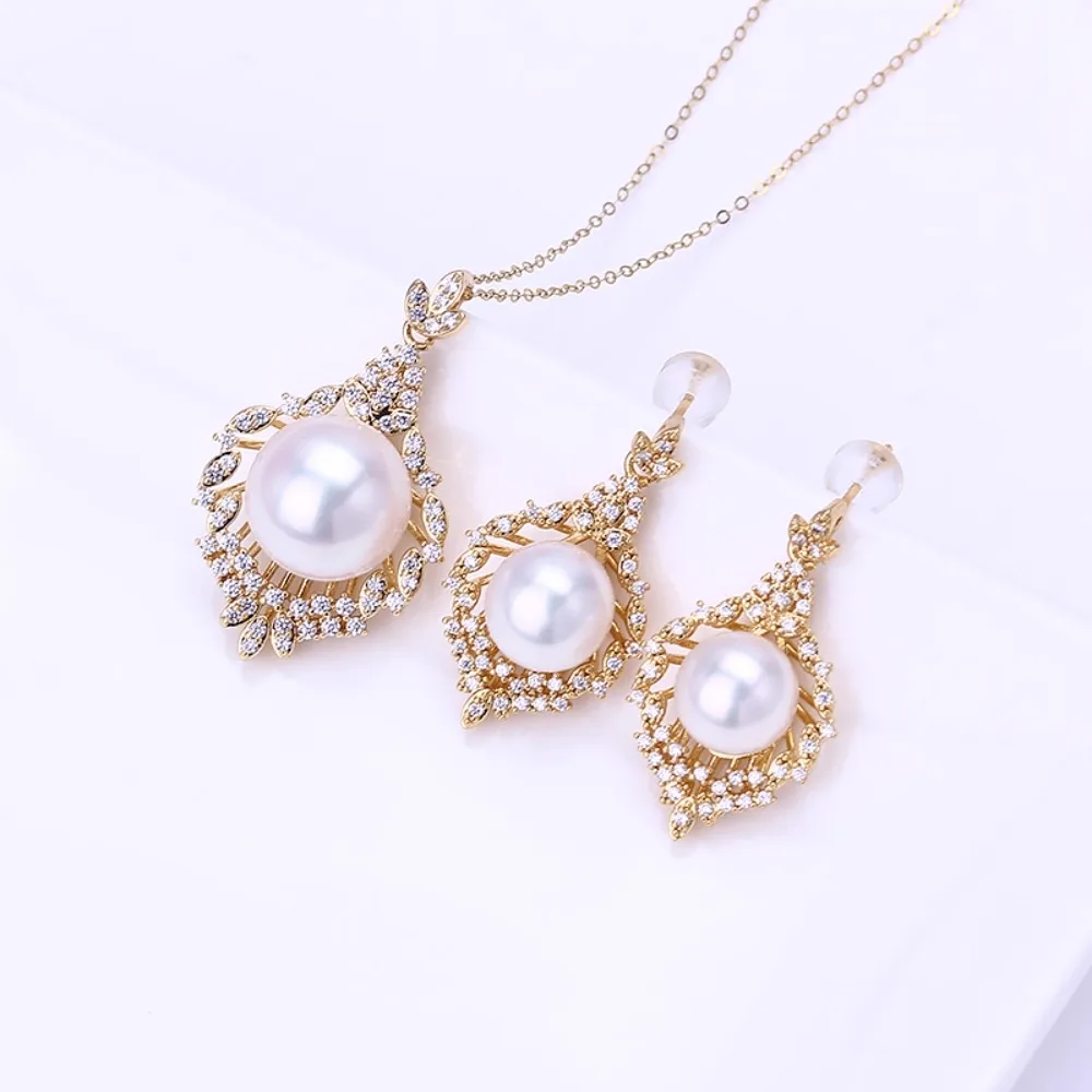 

Домашняя сумка из 14-каратного золота, инъекция золота, цветное покрытие, натуральный пресноводный жемчуг, кулон, серьги-гвоздики, набор женских аксессуаров «сделай сам»