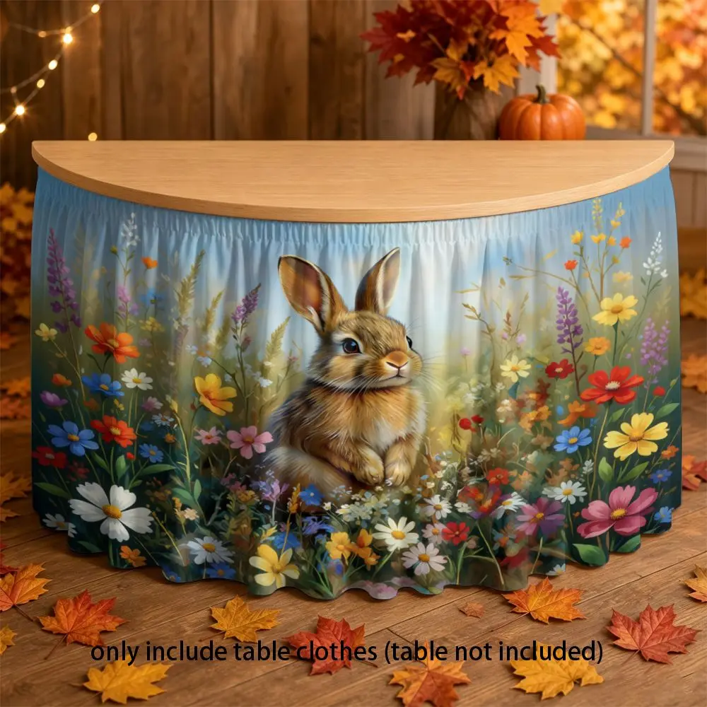 Handmade - suitable for home decoration. Multi-functional table skirt - elastic fitting table cover