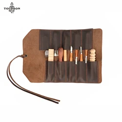 Tourbon Leather Tools Roll Up Bag (10 Slots) Portable Carry Pouch Workshop Storage Splier Tool Organizer (without tools)