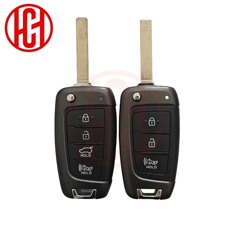 Coque de clé de voiture intelligente pliable à 3/4 boutons, télécommande de remplacement pour HYUNDAI Tucson Elantra Accent Solaris Kona Verna 2017+