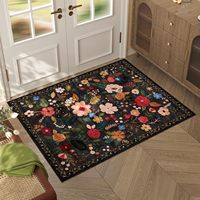 VIKAMA Flower Circle Fleece Floor Mat Toilet Absorbent And Dirty Foot Mat Entry Non-Slip Door Mat Home Decoration Bedroom Carpet